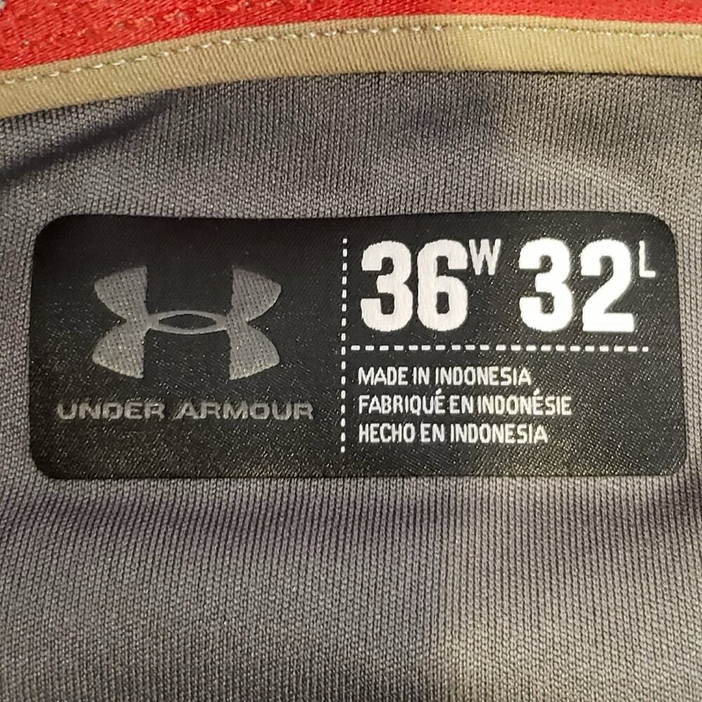 Under Armour UA Golf Pants Mens Size 36x32 Khaki Straight Flat Front Performance - Picture 7 of 9
